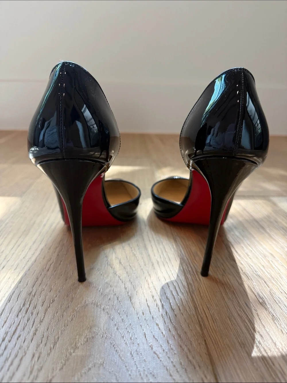 Christian Louboutin Iriza 100mm Black Patent Pointed Stiletto Pumps